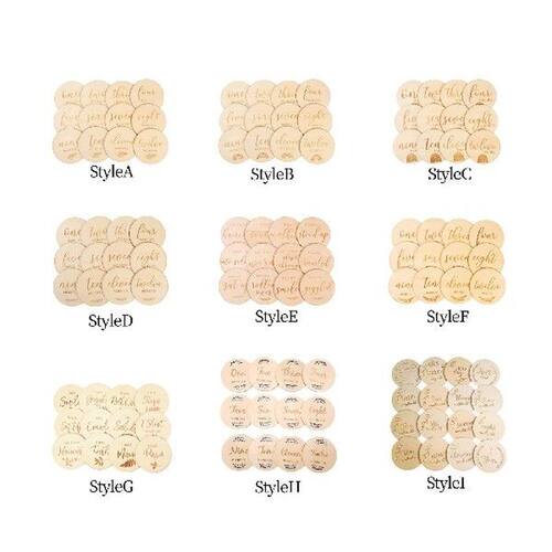 Wooden Baby Milestone Card Newborn Photoshoot Props Double