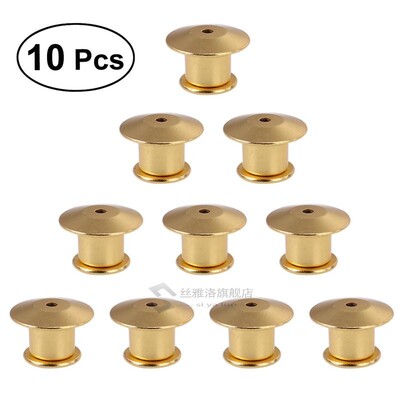 10pcs Locking Pin Backs Metal Locking Clasp Pin Keepers  Dis