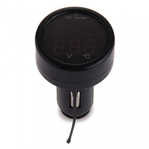 Mini Cigarette Lighter LED Car Voltmeter USB Charger For Mob