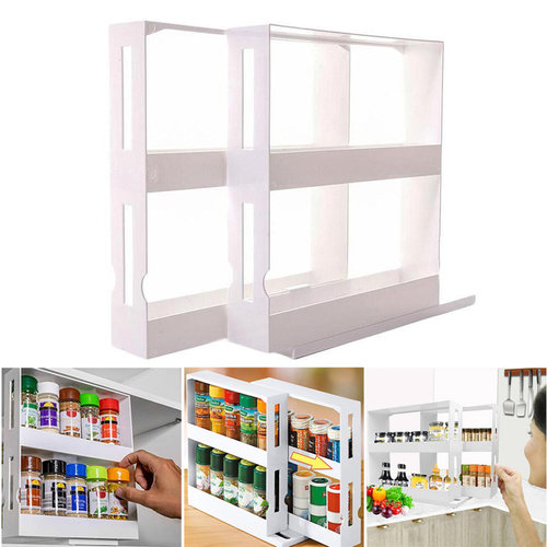 Multifunction Rotating Spice Rack Jars Storage Rack Holder