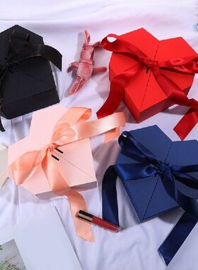 Heart Shaped Gifts Box with Bow Ribbon Valentines Day