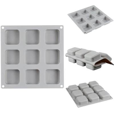 1pcs 9 Grids Square Silicone Soap Molds Handmade Soap