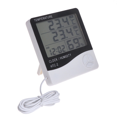 LCD Temperature Humidity Meter Clock Electronic Thermometer