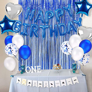 24pcs Metallic Balloons Heart Star Blue Confetti Balloon