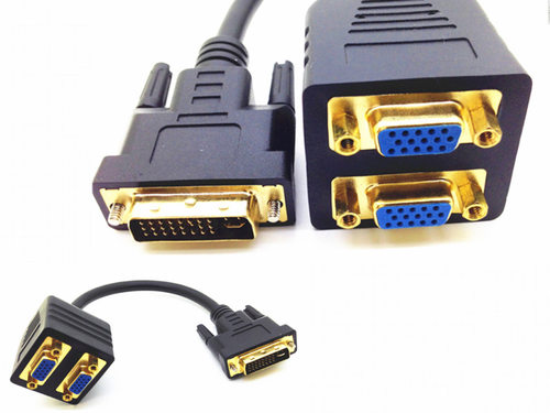 DVI-I to VGA Splitter Cable - 2 Way 0.25m