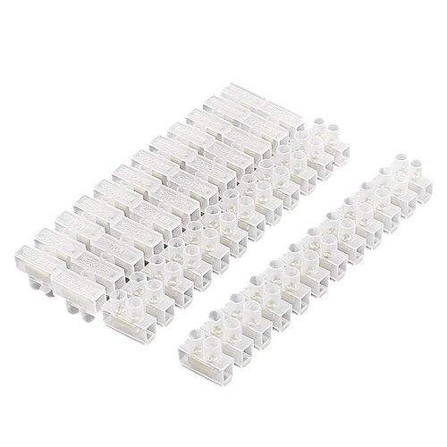 4 Pcs 80V 10A 4mm Wire Connecting 2 Row 12 Ports Terminal Bl