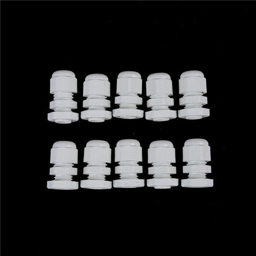 10PCS PG7 Cable Gland ConnectorNylonfor 3-6.5mm Cable White