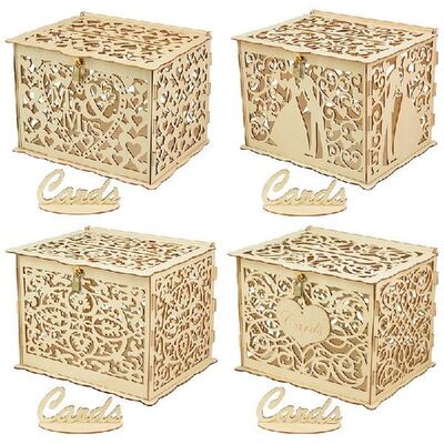 Wedding Card Box Greeting Cards Notes Holder I Love You MR