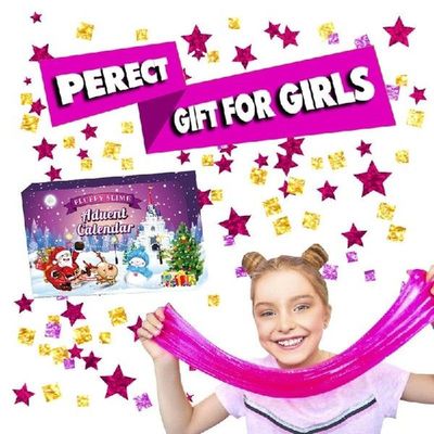24Pcs Advent Calendar Fluffy Slime Putty Count Down Toy Set