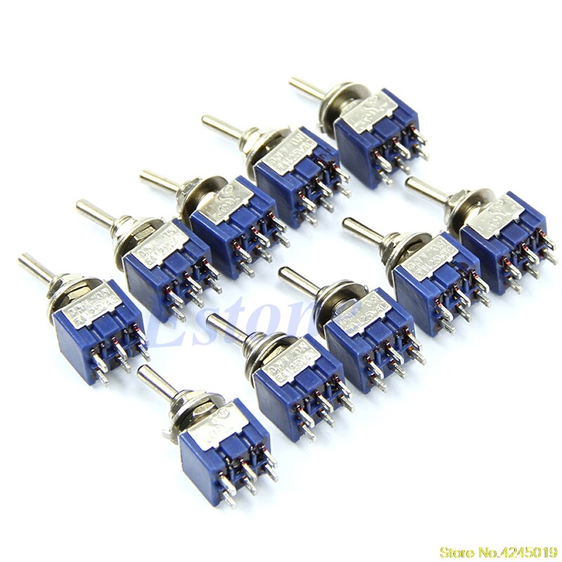 5Pcs 6-Pin DPDT ON-ON Mini Toggle Switch 6A 125VAC Mini Swit