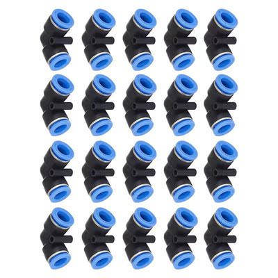 20Pcs 10mm OD Pneumatic Connectors in Elbow Fitting Equal L