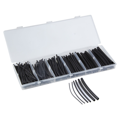 180pcs Black Assortment Rati 2:1 Polyolefin Cable Heat Shrin