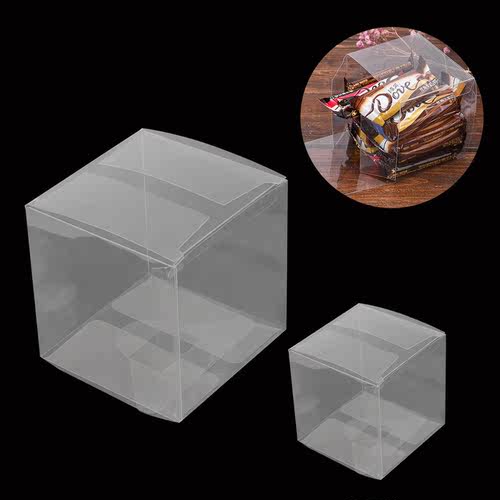 Jewelry Bags Sweet Chocolate Boxes PVC 50pcs Clear