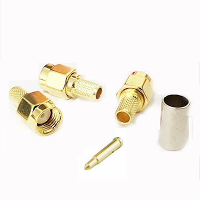 2Pcs SMA male plug RF Coax Connector Crimp for RG58 RG142 RG