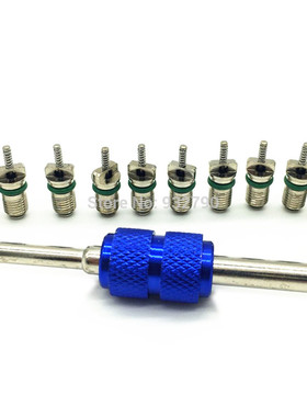 10 AC A/C Valve Cores With Valves Core Remover Tool Valve Ke