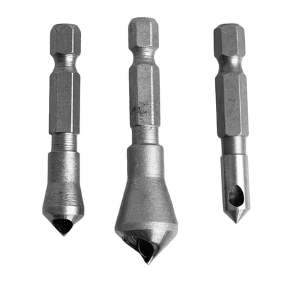 3Pcs Countersink Bit Hex Shank Chamfering Tool L22