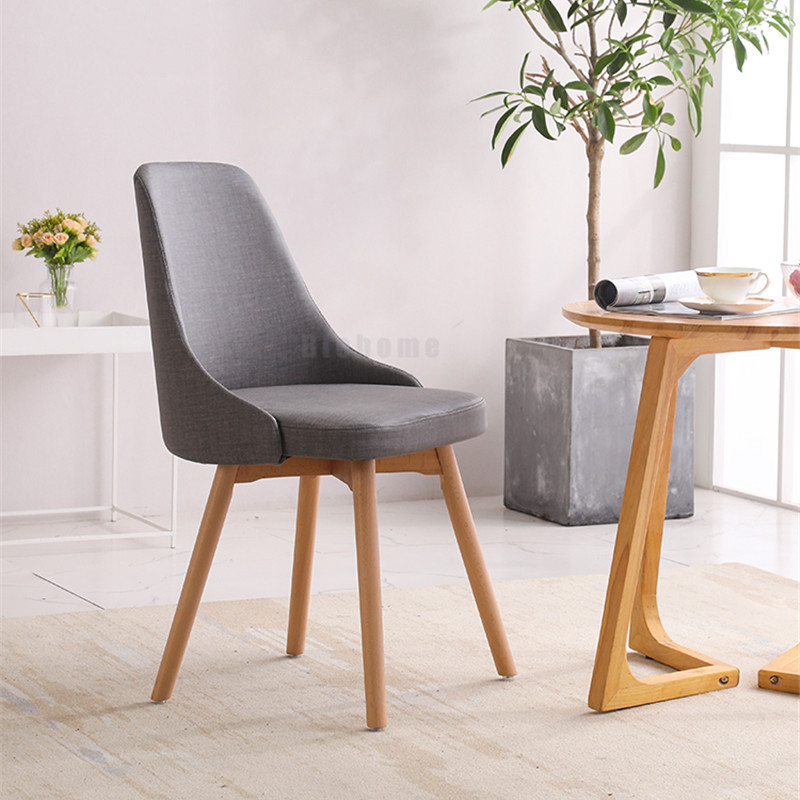 Solid Wood Backrest Dining Chair Nordic Minimalist Home