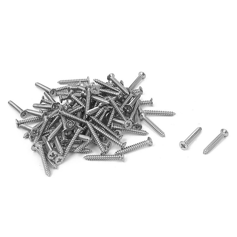 100 Pcs M2.2 x 16mm Cross Head Countersunk Self Tapping Scre