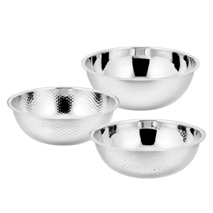 3pcs/set Kitchen Bowls Stainless Steel Vegetable Washing