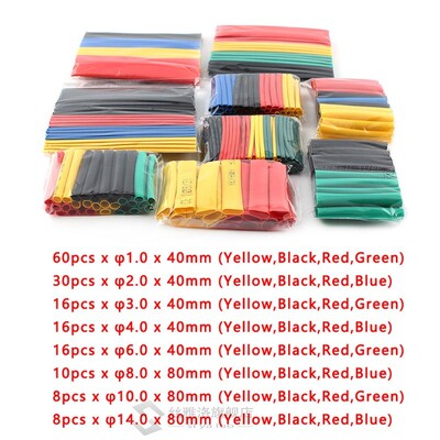 *164pcs/Set Heat Shrink Tube Heat Shrinkage Polyolefin Shrin