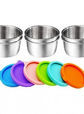 Small Condiment Containers With Lids 6pcs Reusable