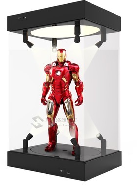 Acrylic Display Case Self-Install Clear Cube Box With turnta