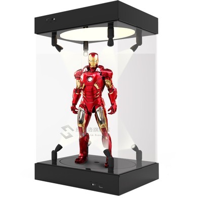 Acrylic Display Case Self-Install Clear Cube Box With turnta