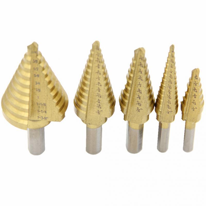 5Pcs Cobalt Multiple Hole 50 Sizes Step Drill Bit Set 1/4 &a