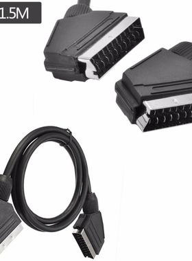 Scart Cable 21 pins connected Black Lead Gold Connectors 1.5