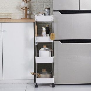 Slim Storage Mobile Shelving Unit Organizer Slide Out