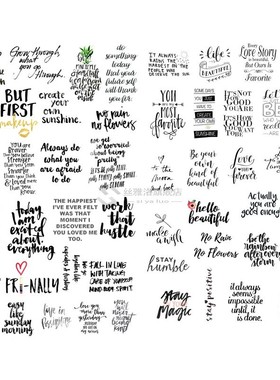 *1 PCS Watercolor Word Greeting Bless Text Korean Precut Dec