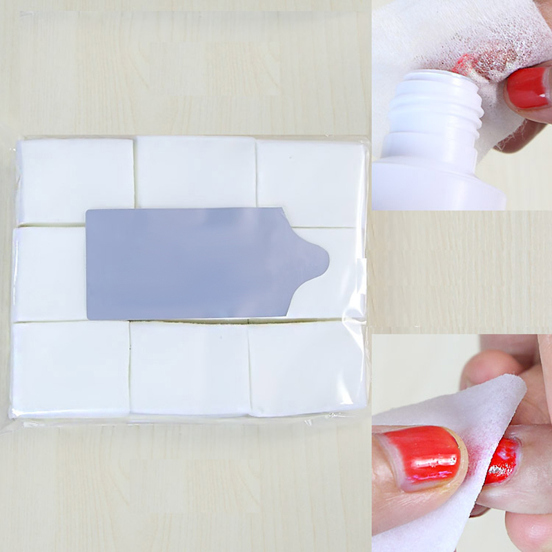 900Pcs/pack  White Lint Free Wipes Cotton Pads Acrylic Tips