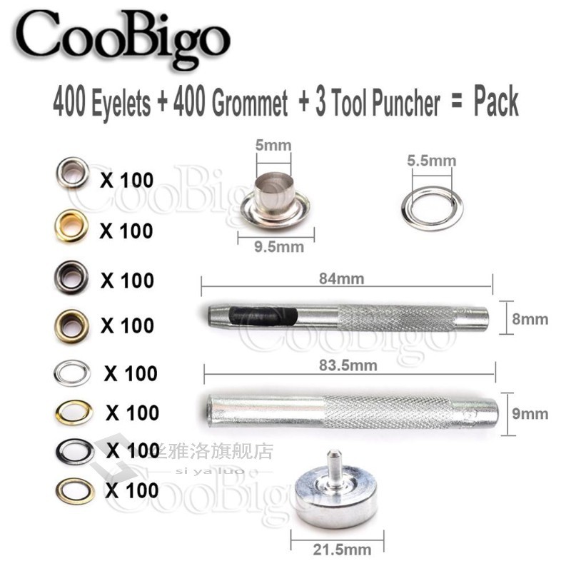 *4 Colors Metal 5MM Eyelet Buckles  Eyelets Mould Tools Grom