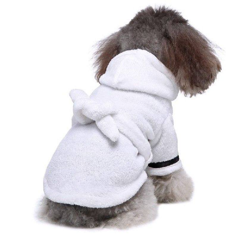 pet bathrobe super absorbent towel cotton white robe coral