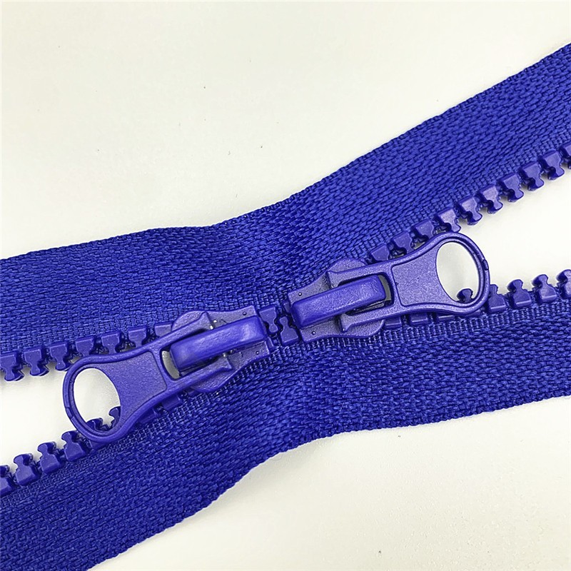 1pcs 80cm 90cm 5# Double Zipper Sliders Plastic Resin Colorf
