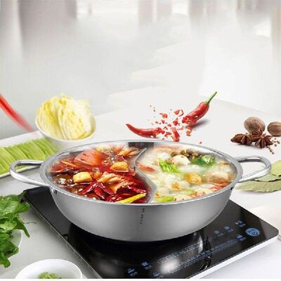 Pot Hot Shabu Divider With Dual  Double Yang Yin Sided