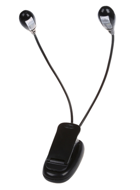 Clip 4 LEDs Reading Clip CBook Music Stand Lamplight