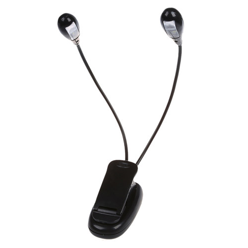 Clip 4 LEDs Reading Clip CBook Music Stand Lamplight