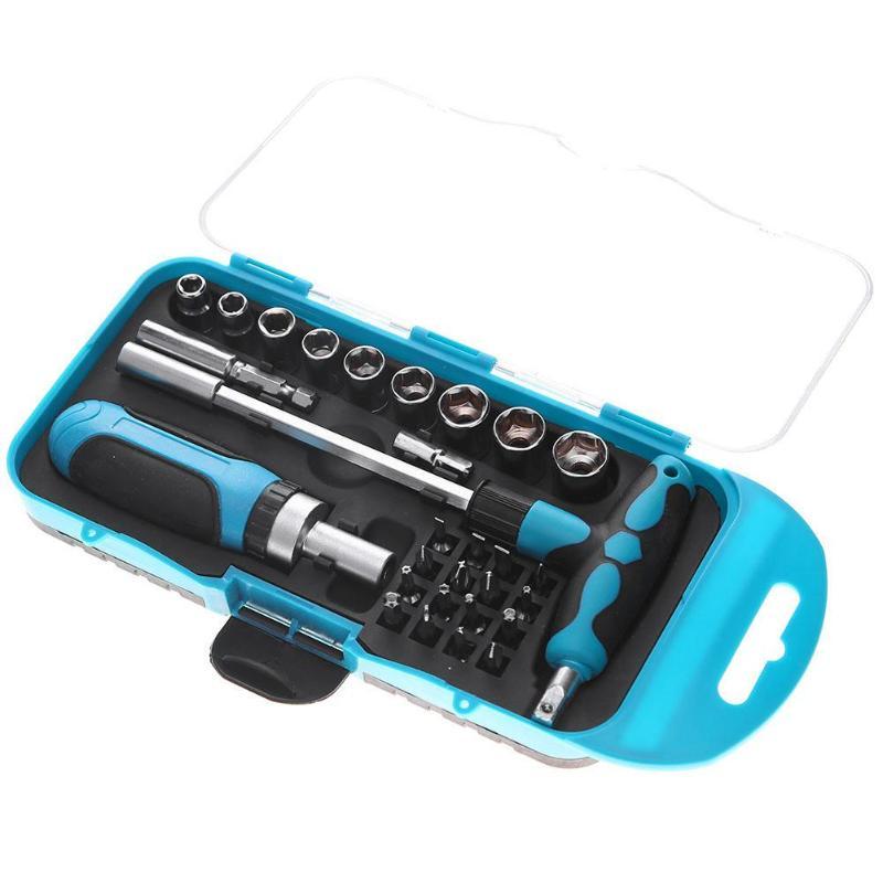 29pcs T Type Handle Hexagon Spanner Wrench Ratchet Tool Kit