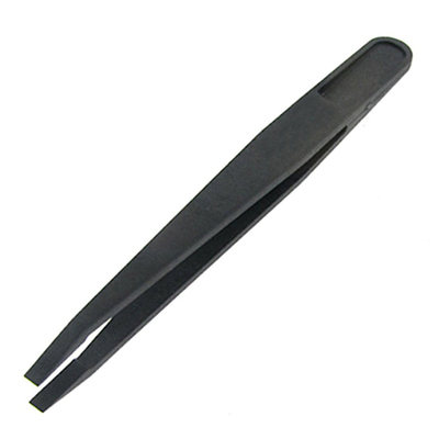 Electronics Flat Tip Anti-static Black Tweezers Tool