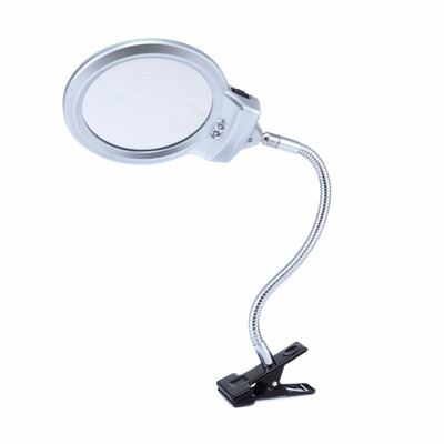 LED Lighted Lamp Magnifying Glass 2.5x , 5x Desk Magnifier F