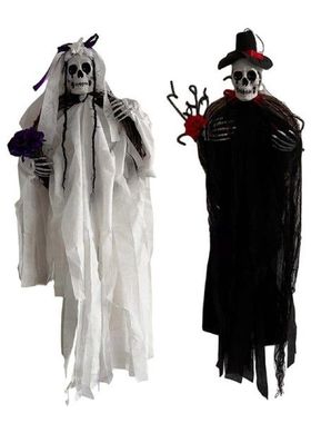 Scary Hanging Skeleton Decoration Wreath Reusable