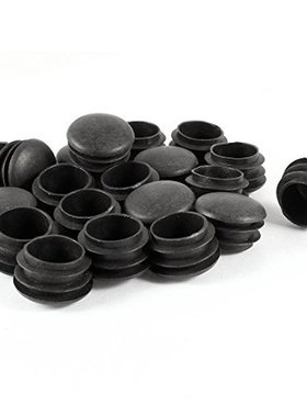 20 Pcs Black 25mm Dia Blanking End Caps Round Tube Insert
