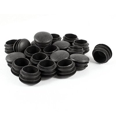 20 Pcs Black 25mm Dia Blanking End Caps Round Tube Insert