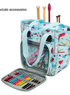 Knitting Bag Yarn Storage Oxford Cloth Printed Needles DIY