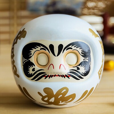 4 Inch Japanese Ceramic Daruma Doll Lucky Cat tune Ornat Mon