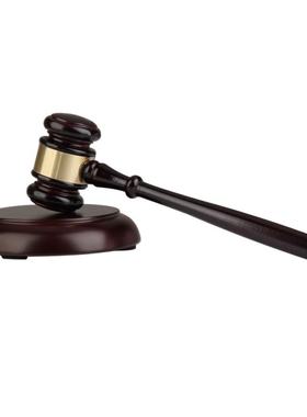 Wooden judge's gavel auction hammer with sound block for