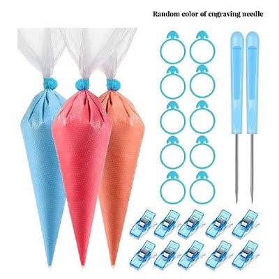 122 Pieces Frosting Bags Cake Decorating Tools Ties Clips