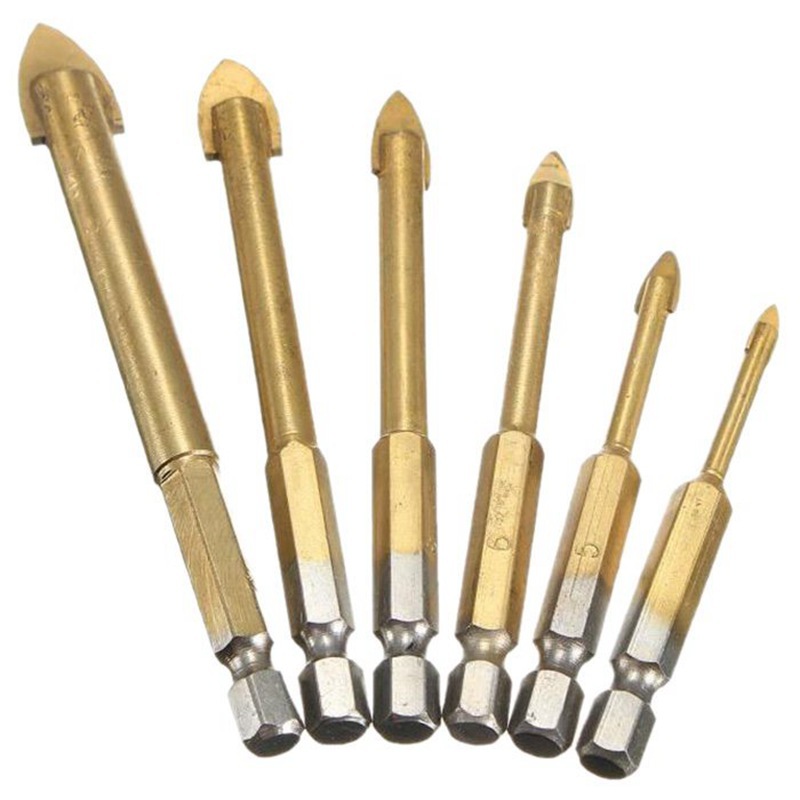 6PCS 4/5/6/8/10 / 12mm Titanium Drill Bit Strawberry Drill B