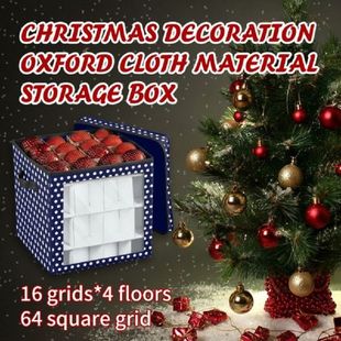 Christmas Ornament Storage Box with Lid Oxford Cloth